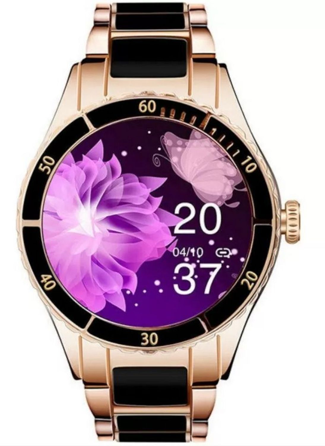 Smartwatch damski Rubicon Różowe złoto z czarnymi dodatkami RNCE82 Czarny (1).jpg